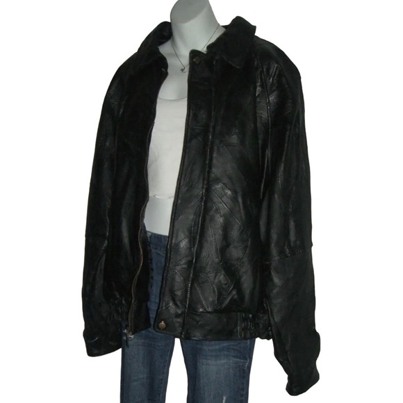 Vintage 90's Leather Jacket Black Gothic egirl alt Goth Whimsygoth Grunge y2k - Picture 6 of 16